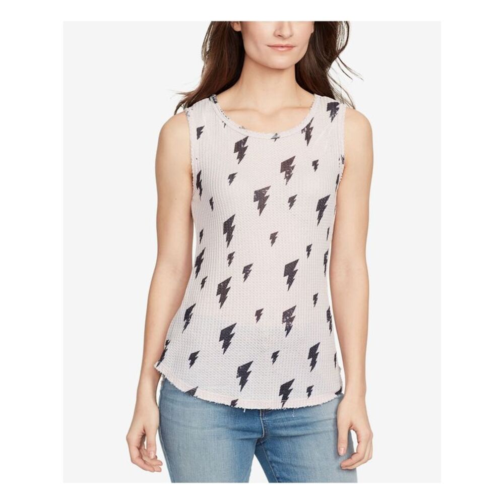 WILLIAM RAST Womens Pink Printed Tank Sleeveless Scoop Neck Top M